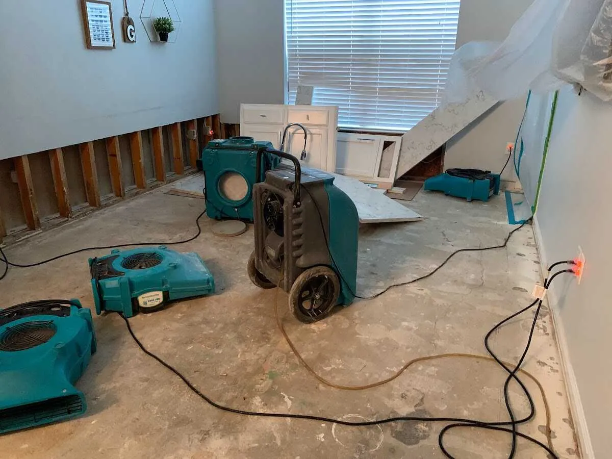 Dehumidifier in flood-cut room for Water Extraction & Removal in Virginia